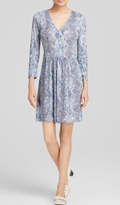 tory burch jersey dress NWT Snake Print Size M smocked waist dress