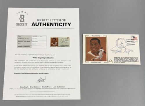 Willie Mays autographed Gateway Stamp First Day Cover Cachet - Beckett Authentic