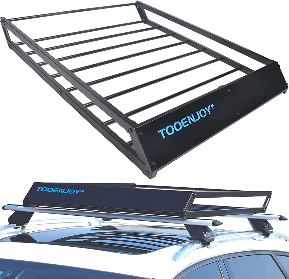 TOOENJOY Roof Rack Cargo Basket, 43’’X 35’’X 4.7’’, AntiRust Rooftop