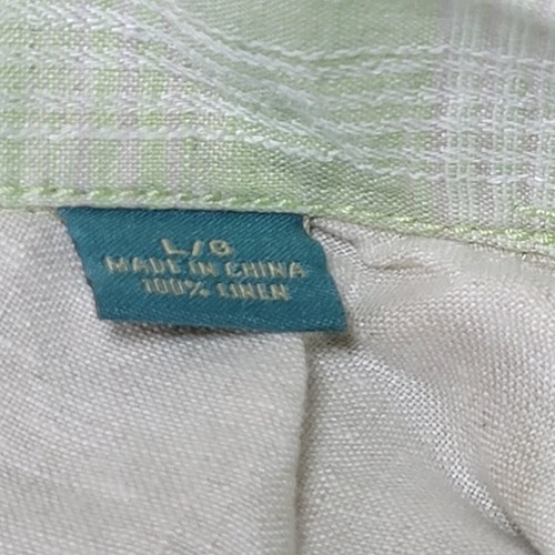 Tommy Bahama Shirt Mens Large Green Short Sleeve Linen - Picture 3 of 10