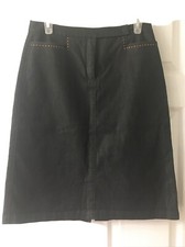 Esprit Womens Asphalt Knee Length Pleated Skirt, Sz. 6/8