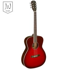 J.n Guitars Bessie Series Solid Spruce Top Auditorium Acoustic Guitar - Red