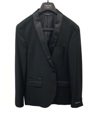 New Men's West End Black Tuxedo Jacket One Button with Satin Shawl Lapels 42L
