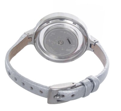 Vintage Kenneth Cole Women\'s Skeleton water resistant gray leather band Watch Vintage Kenneth Cole Wristwatch: Water Resistant Women main image 3