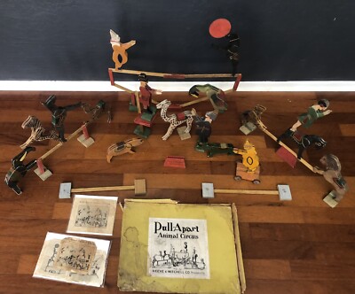 RARE 1920's Mitchell & Reeve Pull-Apart Circus SET WITH BOX