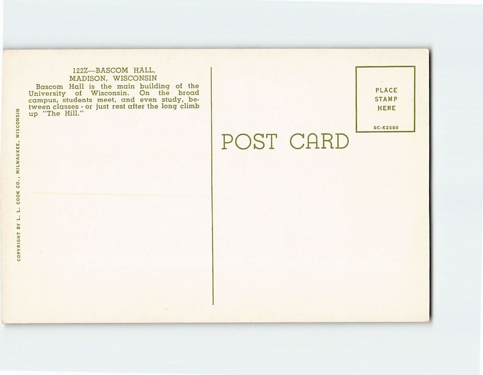 Postcard Hall, University of Wisconsin, Madison, Wisconsin eBay