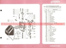 MOTOBECANE Mobylette AV 42-44-88-68-49-89-SP Fiche Carburateur GURTNER 10/1972