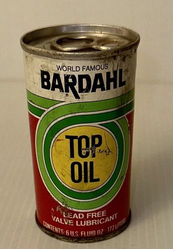 Vintage BARDAHL INC. Top-Oil Valve Lubricant Lead Free 6oz Lift Top Can NEW