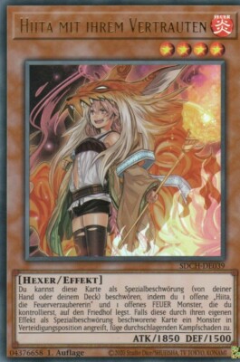 yugioh 1x Hiita mit ihrem Vertrauten SDCH-DE039 ULTRA RARE V2 1AUFLAGE DEUTSCH