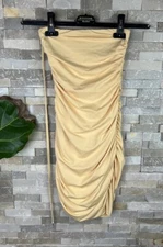 Oh Polly Women’s Size 6 Bodycon Strapless Yellow Dress 