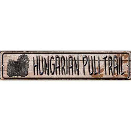 Hungarian Puli Trail 24"x5" metal street sign plaque Home Door Garage Wall - 第 1/1 張圖片