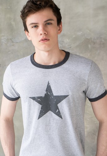 Star Ringer T Shirt Tee Top Retro Graphic Printed 70s 90s Fashion Women's Men's - Picture 6 of 8