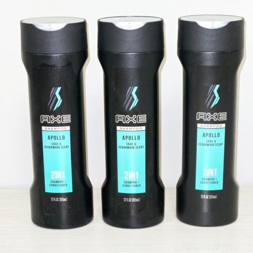 AXE 2-in-1 Shampoo + Conditioner Apollo Sage & Cedarwood Scent 12 oz - 3 Pack