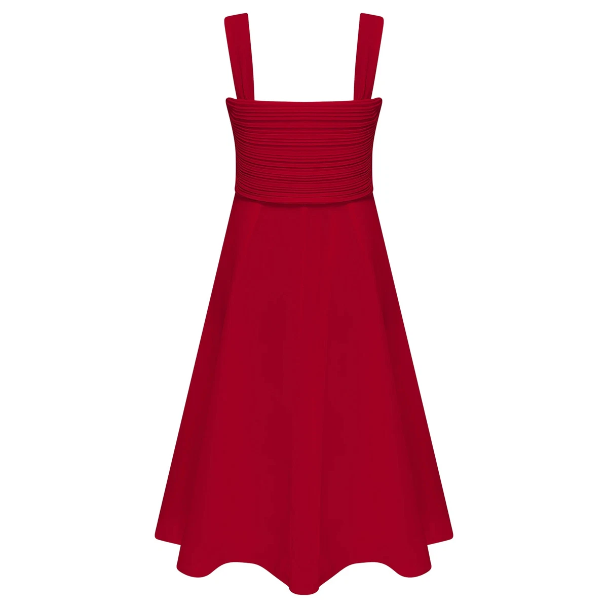 Medium length top red dress