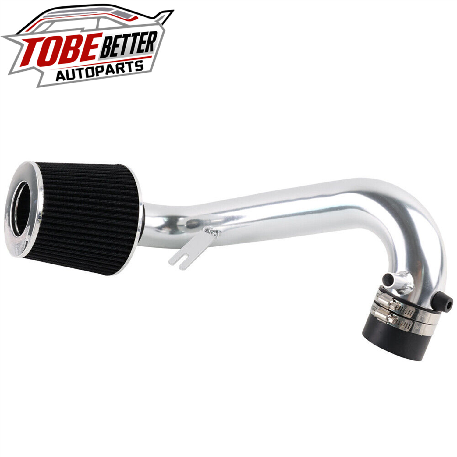 Black Filter Silver Cold Air Intake Kit For Honda Civic DX/LX/EX 1.7L 2001-2005