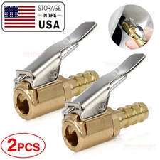 8mm Open Flow Air Chuck with Lock Connector Tire Inflator Valve and Clamp Kit