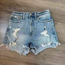 Abercrombie Fitch Distressed High-Rise Mom Short size 0