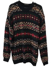 Abercrombie  Fitch Vintage The Big Sweater Size Medium Fair Isle Nordic Y2K