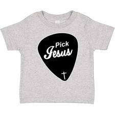 Inktastic Pick Jesus Christian Toddler T-Shirt Guitar Rock Child Preschooler Kid
