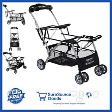 Snap-N-Go Double Stroller with 2 Cup Holders and Large Storage Basket
