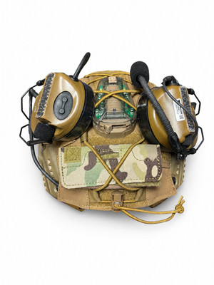 usmc high cut helmet gentex ech size L with comtac peltor 5 single comm