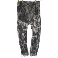Boris Bidjan Saberi BBS 11 Drop Crotch Tapered Jeans Black Camo Sz XL 34