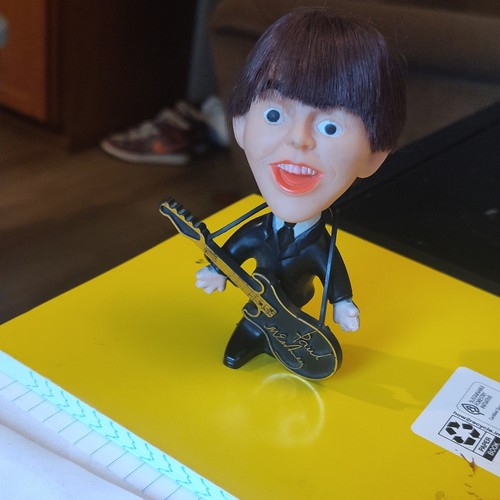 The Beatles Band Member Figurine w/ Guitar, Black Outfit, Beatles Franchise