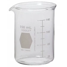 12pk Kimax 150 mL Low Form Beaker Borosilicate Glass 5.07 fl oz A type I US Stk
