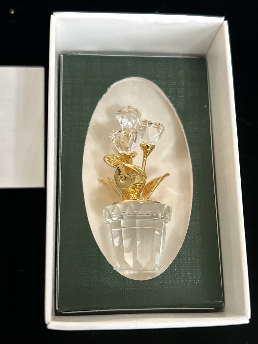 Swarovski Crystal Memories Figurine #208885 Classic Gold Flower