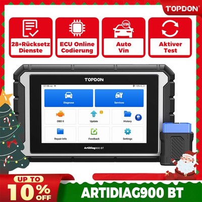 TOPDON Artidiag900 BT KFZ OBD2 Diagnosegerät ECU-Kodierung Alle System Deutsch