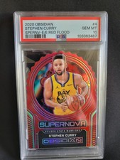 2020-21 Obsidian Supernova Red Flood E/E Steph Curry PSA 10! Case Hit!