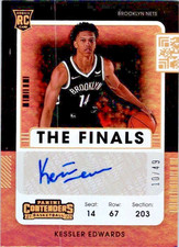 2021-22 Panini Contenders #146 Kessler Edwards /49 The Finals RC Auto Tel Aviv