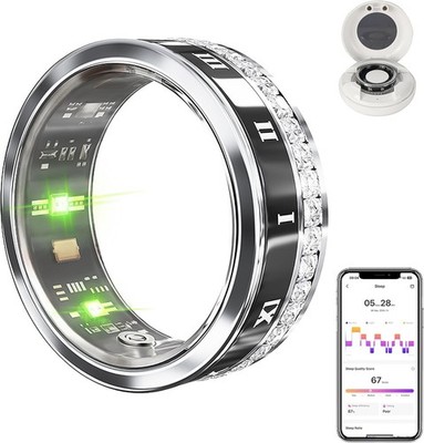 Smart Fitness Health Ring: IP68 Waterproof, Sleep & Heart Rate Monitor for iOS