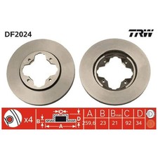 2x TRW Scheibenbremse vorne 45251SM4020HS SDB090836SLP GBD90836 DF2024