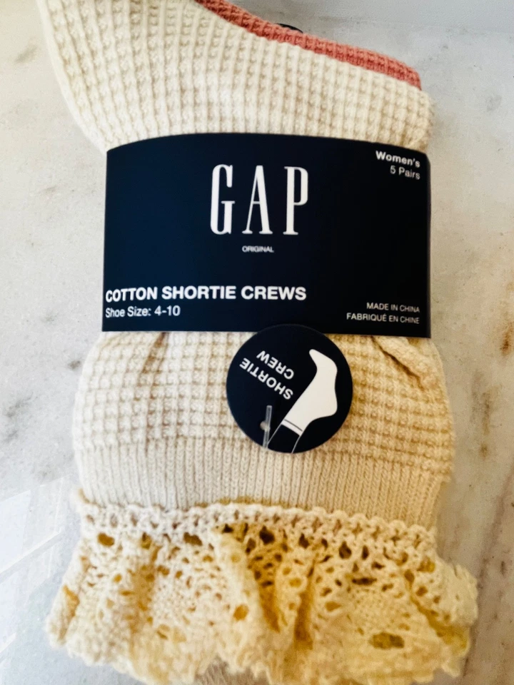 NUEVO CON ETIQUETAS GAP Algodón Shortie Crews 5 pares... sorteo... Foto 2 de 4