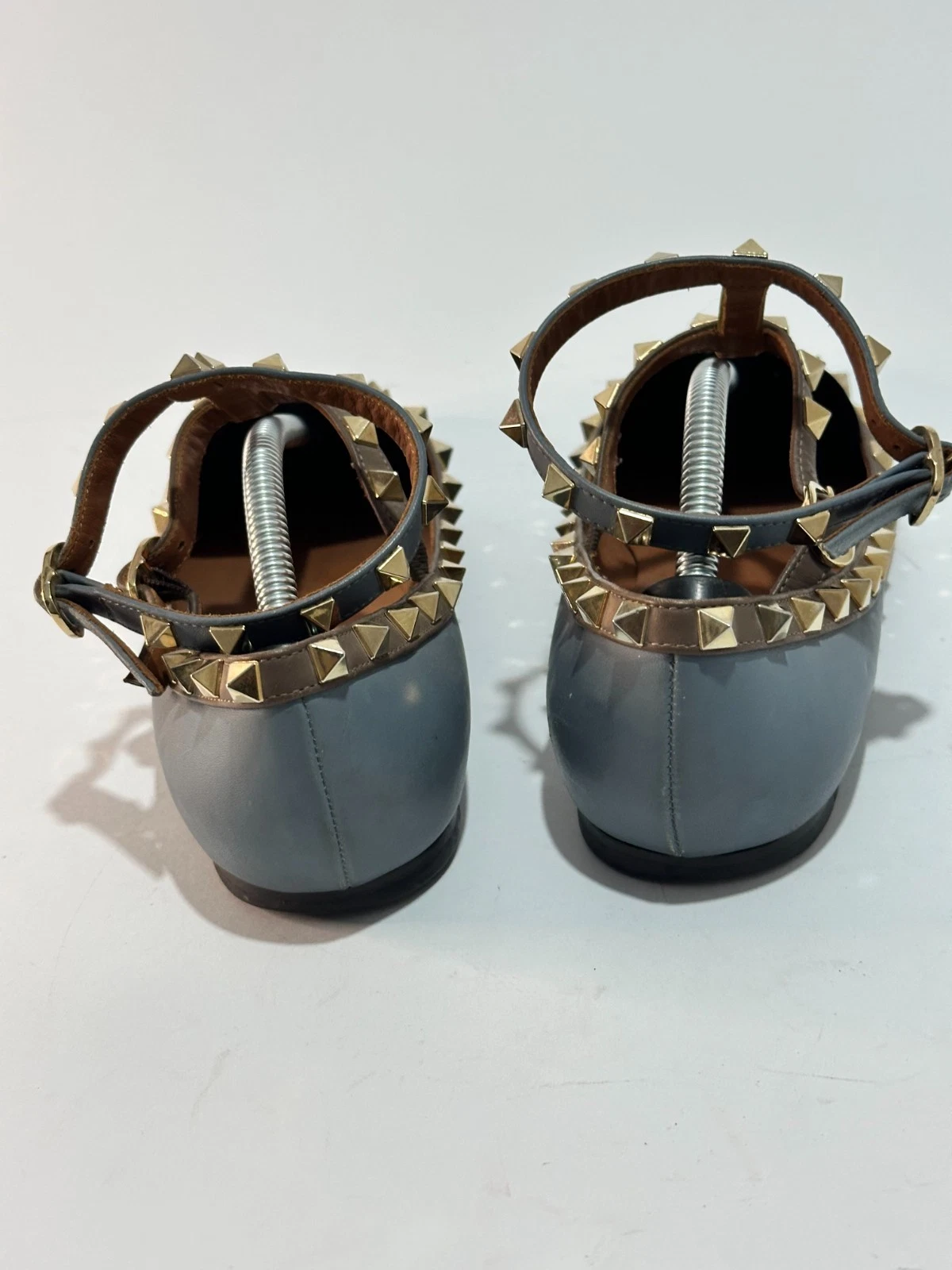 Ballerine Valentino Rockstud blu vernice a punta borchie misura