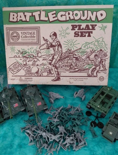 Vintage 1995 Marx Battleground Playset No. 4113 W/ Original Box & COA!
