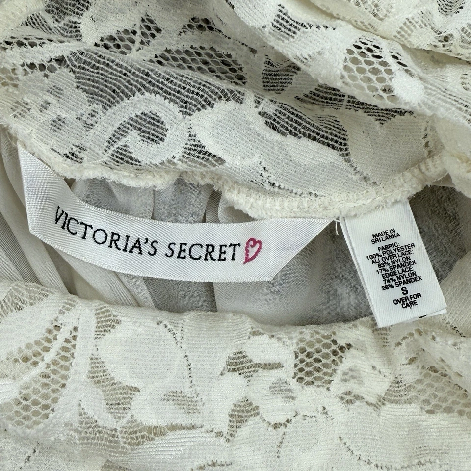 Vestido sin Mangas Y2K Victorias Secret De Colección Para Mujer S Crema Encaje Romántico Hada Novia Foto 2 de 4