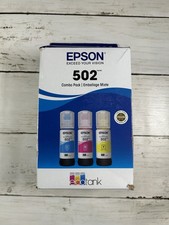 New Genuine Epson 502 EcoTank Color Ink Bottles Cyan Magenta Yellow OEM Refill