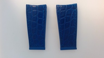 Corum Bubble Blue Alligator Leather Strap, OEM Genuine, 22mm / 24mm Watch Band