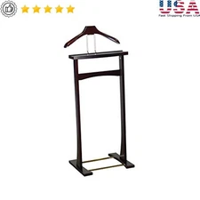 Valet Suit Stand W/ Top Tray Contour Hanger Trouser Bar Shoe Rack Heavy Duty New