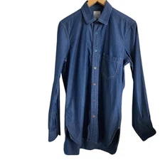 Paul Smith Chambray Denim Soft Cotton Coloured Poppers Men’s M/RRP $300