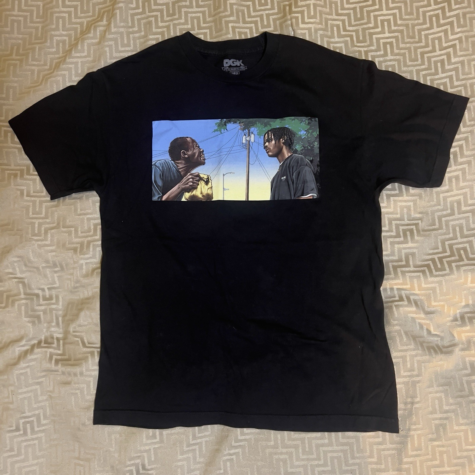 DGK Men's L Menace Too Society Black Graphic Logo T-Shirt