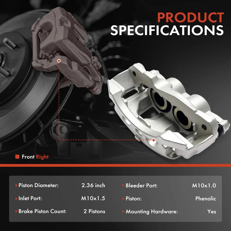 Pinza de freno de pasajero delantero con soporte para Chevy Express 2500 GMC Savana 2500 Foto 2 de 4