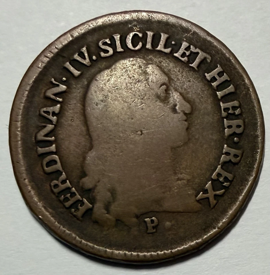 Pièce 3 Tornesi 1792 Italie 🇮🇹 Napoli REF00015 - Photo 2/3