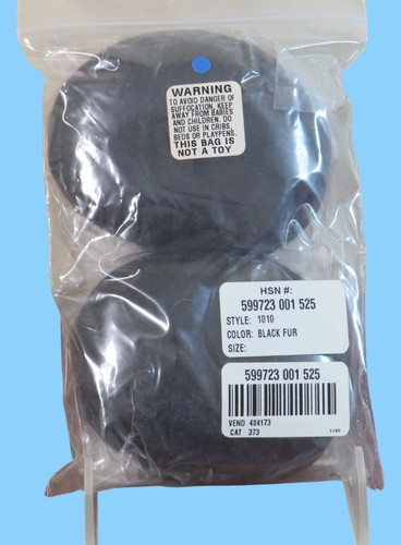 EarMitts paraorecchie senza fascia con fodera Thinsulate pelliccia sintetica nera taglia unica - Foto 1 di 3