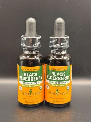 Herb Pharm Black Elderberry Glycerite Tincture Alcohol Free 1oz Best By EXP 2028