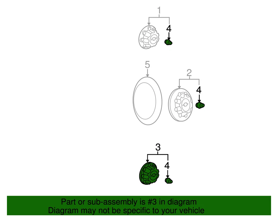 Tapacubos GM genuino con logotipo de pajarita 09595479 Foto 4 de 4