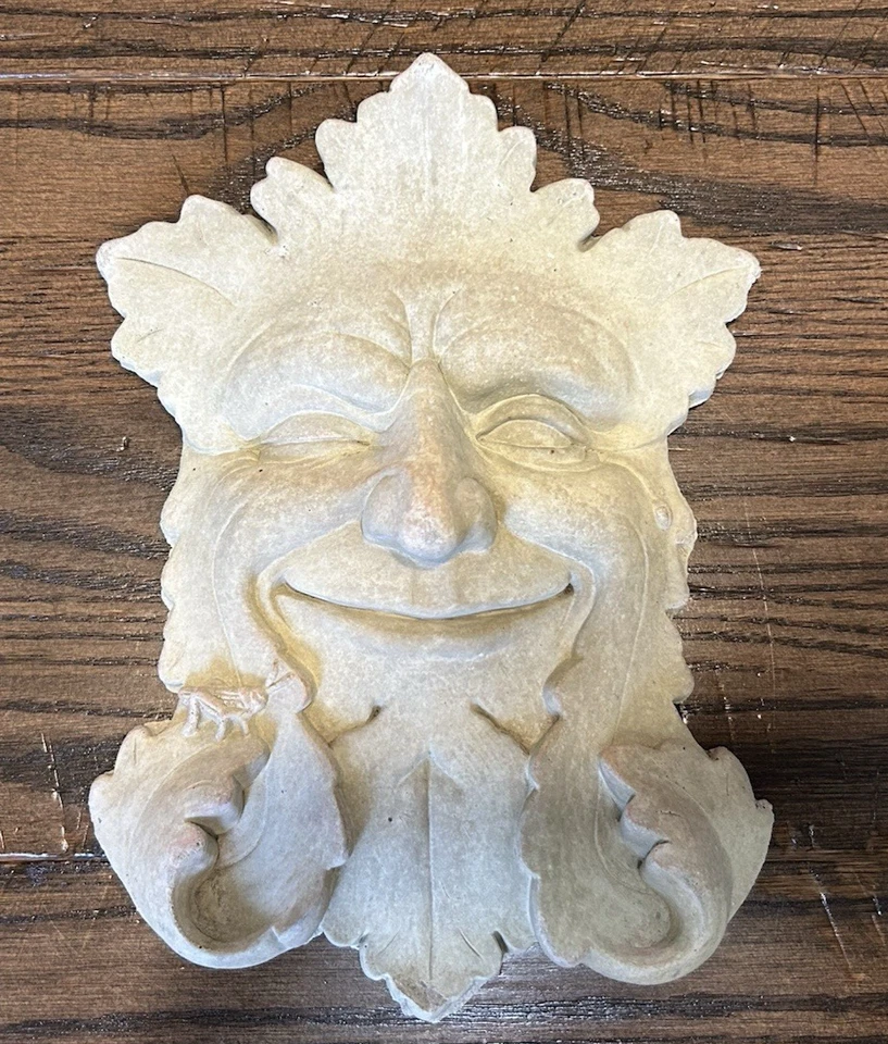 Placa de colección firmada por George Carruth Garden Smiles Face GREEN MAN 7" X 10" Foto 2 de 4