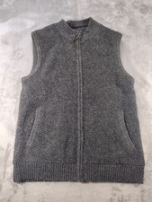 Pendleton Men's Wool Vest Full Zip Washable Fleece Lined Warm Shetland Grey M